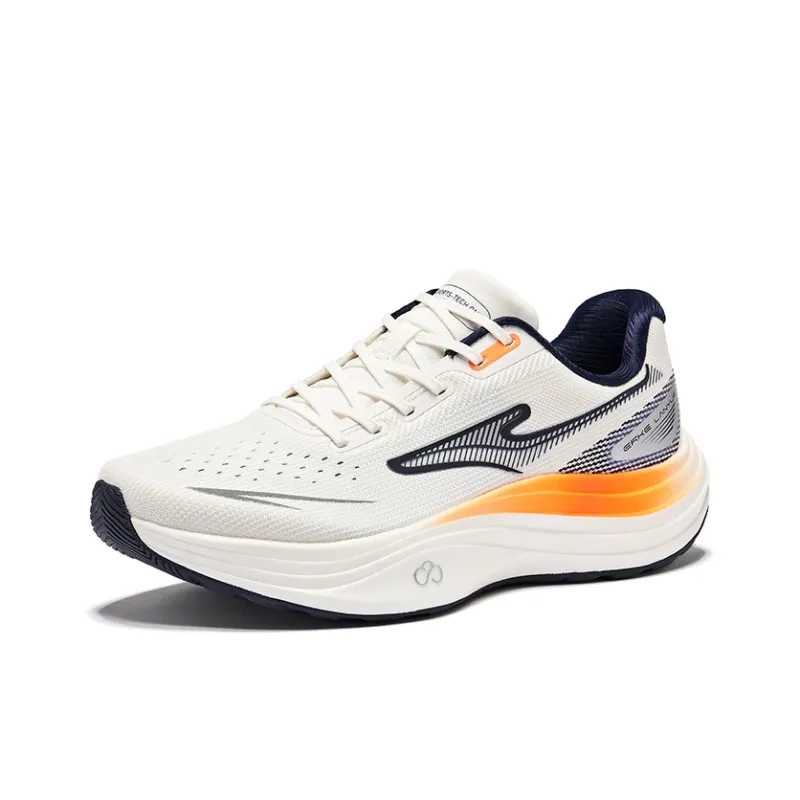 Erke Smocking Cushioning Rebound Low Top Training Running Shoes Men's Microcrystal White Bristol Blue-2