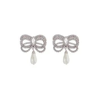 Alessandra Rich Bow Embellished Earrings