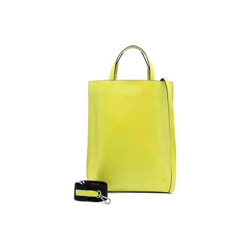 GANNI Leather Tote Bag, Shopping Bag, Shoulder Bag, Crossbody Bag, Handbag Medium Size Women's Light Green-2