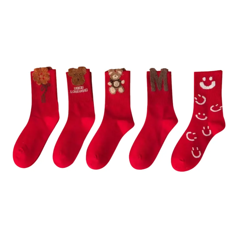 Qiao Ni Tong Mid Calf Socks Unisex Combo Set-21