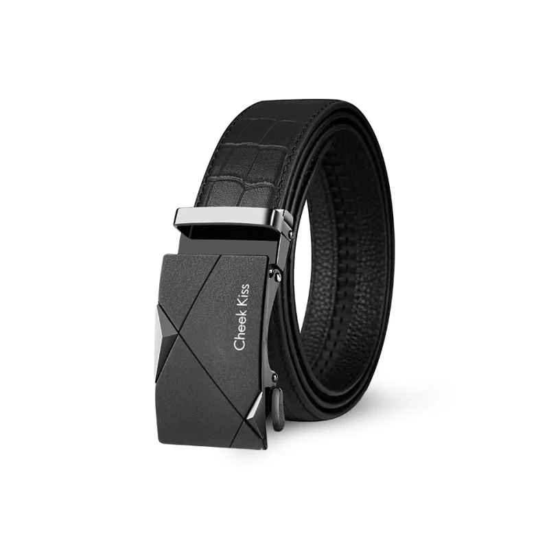 Cheekkiss Cow Leather Belt Father's Day Men's Black 3.5cm-20
