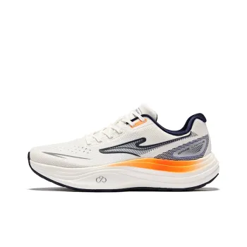 Erke Smocking Cushioning Rebound Low Top Training Running Shoes Men's Microcrystal White Bristol Blue