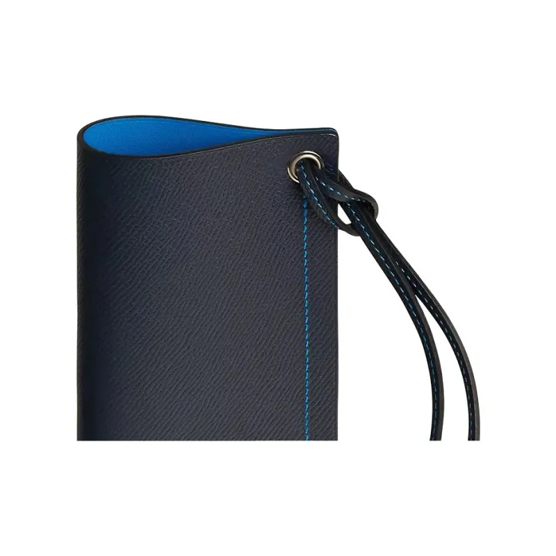 HERMES H Sellier Epsom Calfskin Eyeglass Pouch Women's Indigo/Mermaid Blue-1