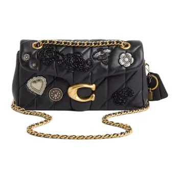 COACH TabbyPillow Nappa Leather Crossbody Bag Shoulder Bag Medium Size Women's Black