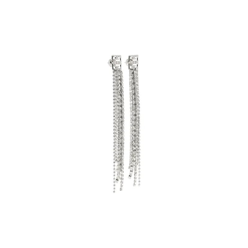 Givenchy Brass Crystal Earrings Women's Silver-1