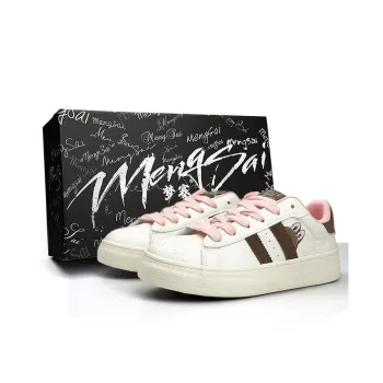 Mengsai Shock Absorbers With Slip Resistant Features Low Top Skateboard Shoes Women's Pink Brown