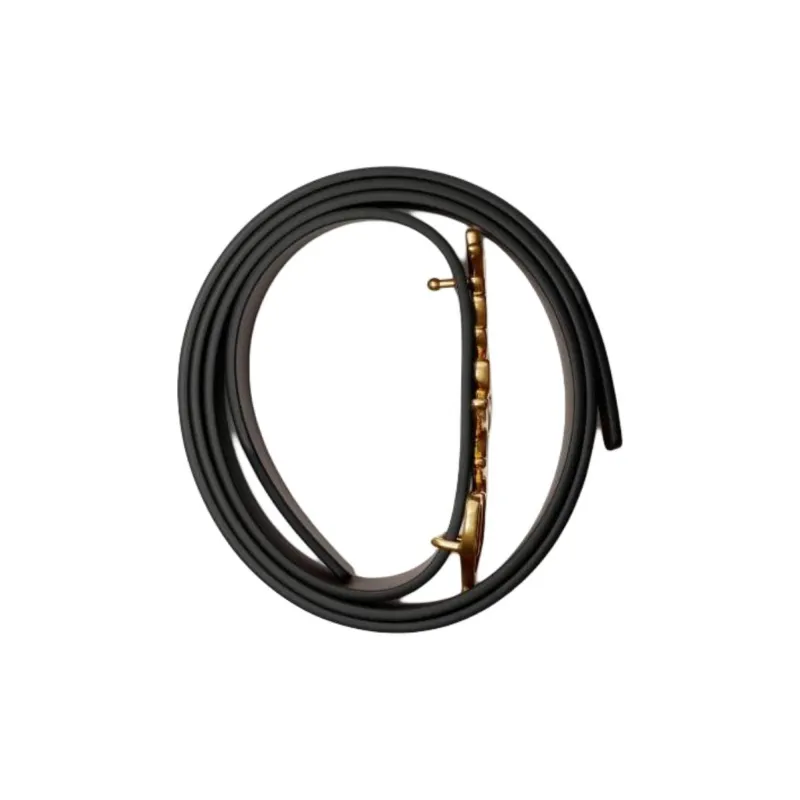 Burberry Calfskin Gold Plated Leather Belts Women's Black Width  3CM-2