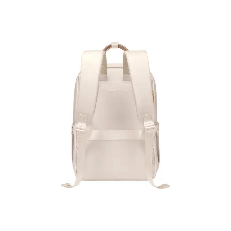 V.NINE Fabric Backpack Laptop Bag Backpack Large Size Unisex Apricot/Black-5