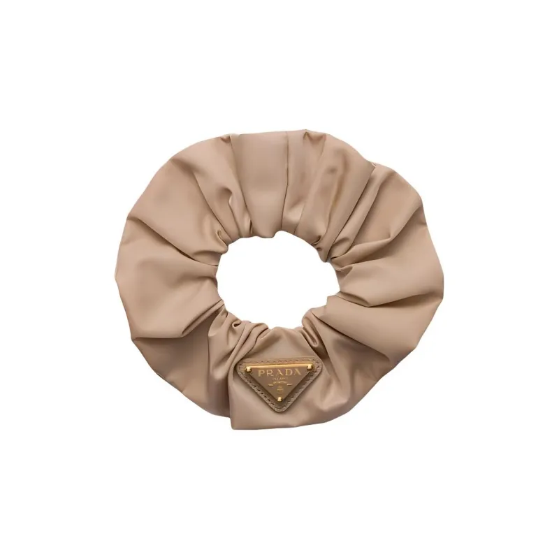 PRADA Recycled Nylon Hair Tie Women's Cameo Brown Beige-0