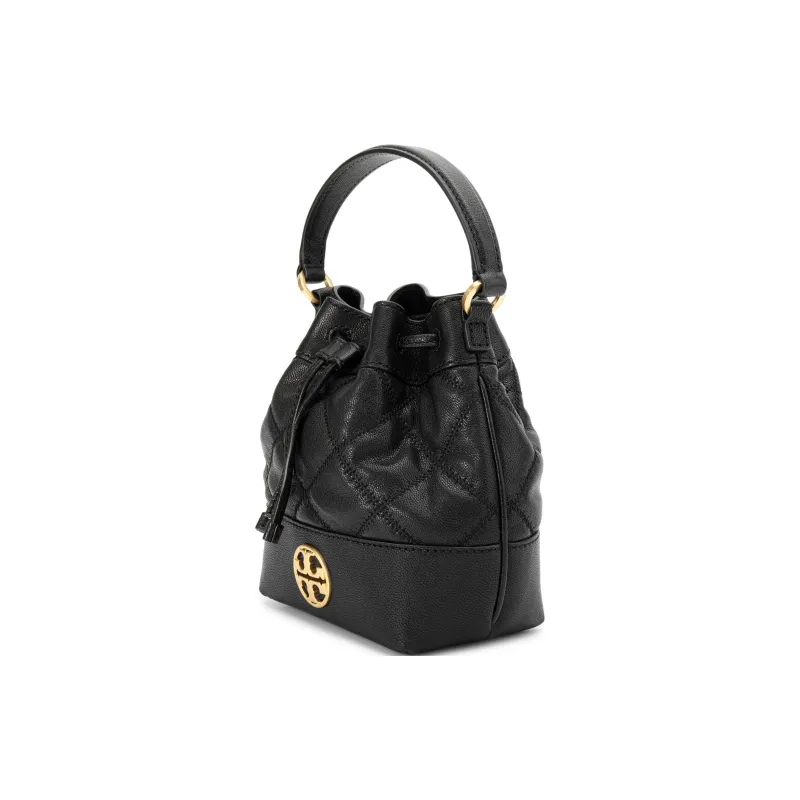 TORY BURCH TB Willa Sheepskin Bucket Bag, Shoulder Bag, Crossbody Bag, Handbag Mini Women's Black-1