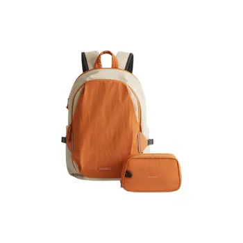 BAGSMART Nylon Light Travel Backpack Laptop Bag Medium Size Unisex Orange/Gray