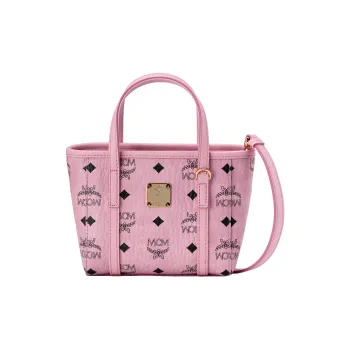 MCM Toni Visetos Leather Tote Bag Shopping Bag Shoulder Bag Crossbody Bag Handbag Extra Mini Women's Peachy Pink