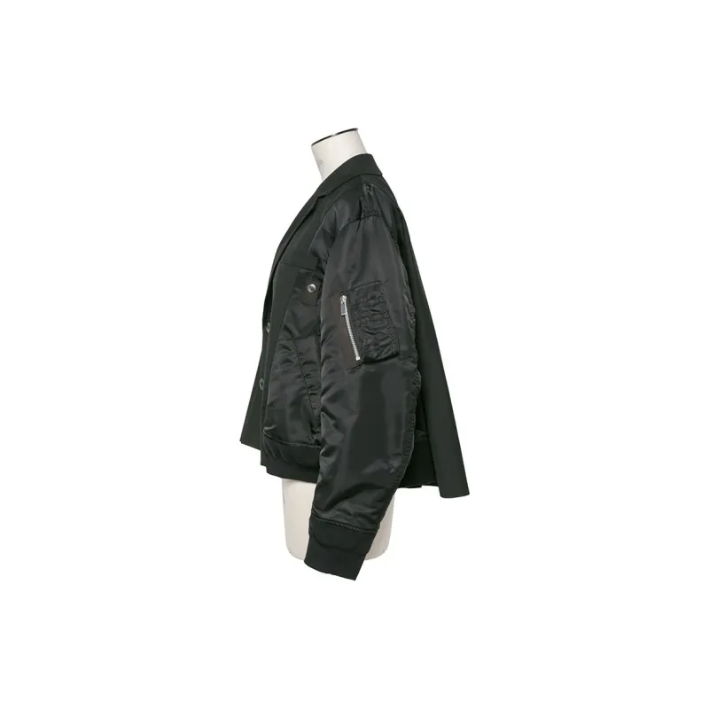 Sacai Suiting X Nylon Twill Jacket 'Black'-2