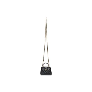 CHANEL Waxed Leather Shoulder Bag, Crossbody Bag, Handbag Women's Black