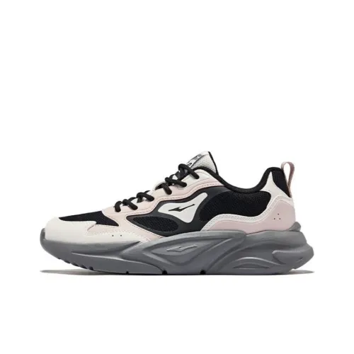 Erke Cushioning Anti Slip And Wear Resistant Low Top Casual Shoes Women's Black Beige Pink