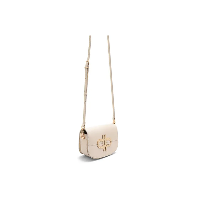 PEDRO Icon Series Cow Leather Saddle Bag, Shoulder Bag Women's Champagne-3