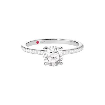 FRED 23K Platinum Diamond Ruby Rings Women's Silver