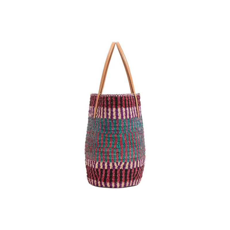 Valentino Vlogo Raffia Tote Bag, Shopping Bag, Handbag, Shoulder Bag Men's Multicolor-2