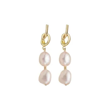 NATURALLYJOJO Baroque Pearl S925 Sterling Silver Stud Earrings Women's White