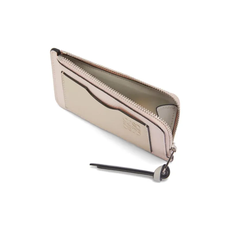 LOEWE Soft Grained Calfskin Card Holder Women's Smooth Stone Pink Puffed Wheat-2