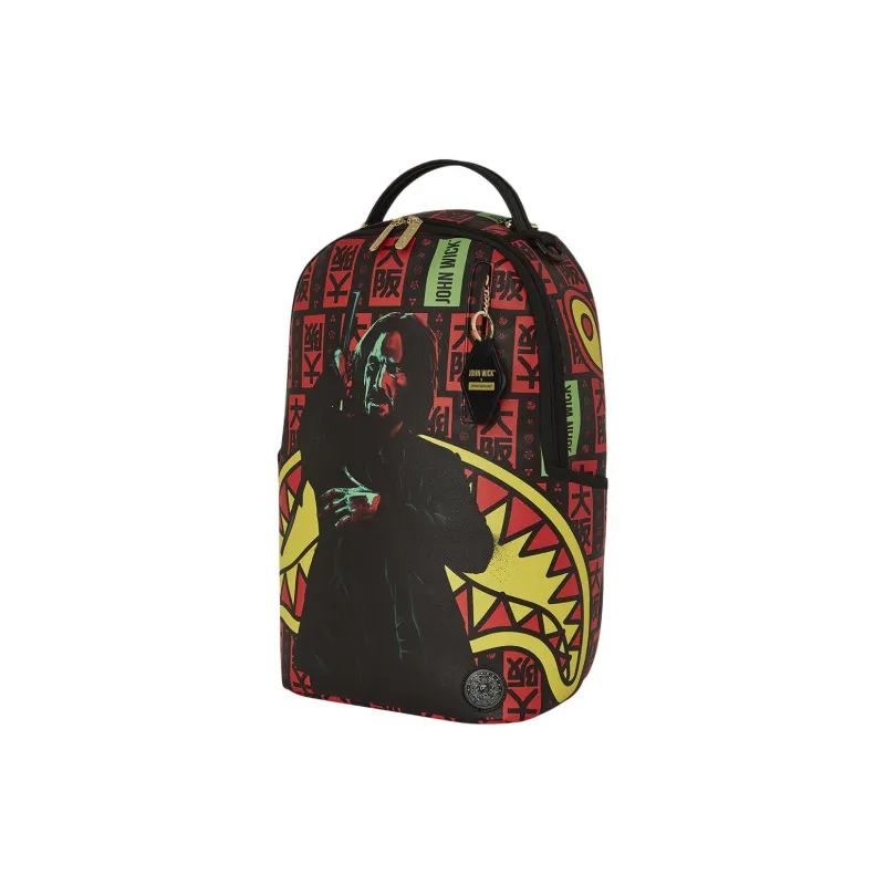 SPRAYGROUND Artificial Leather Backpack Men's Black & Red-1