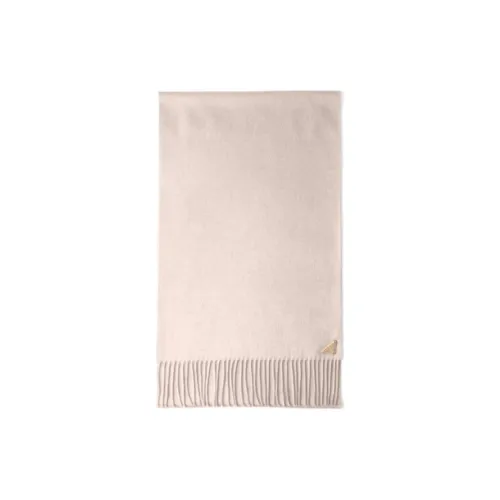 PRADA Silk Metal Cashmere Knit Scarves Women's Nude Pink