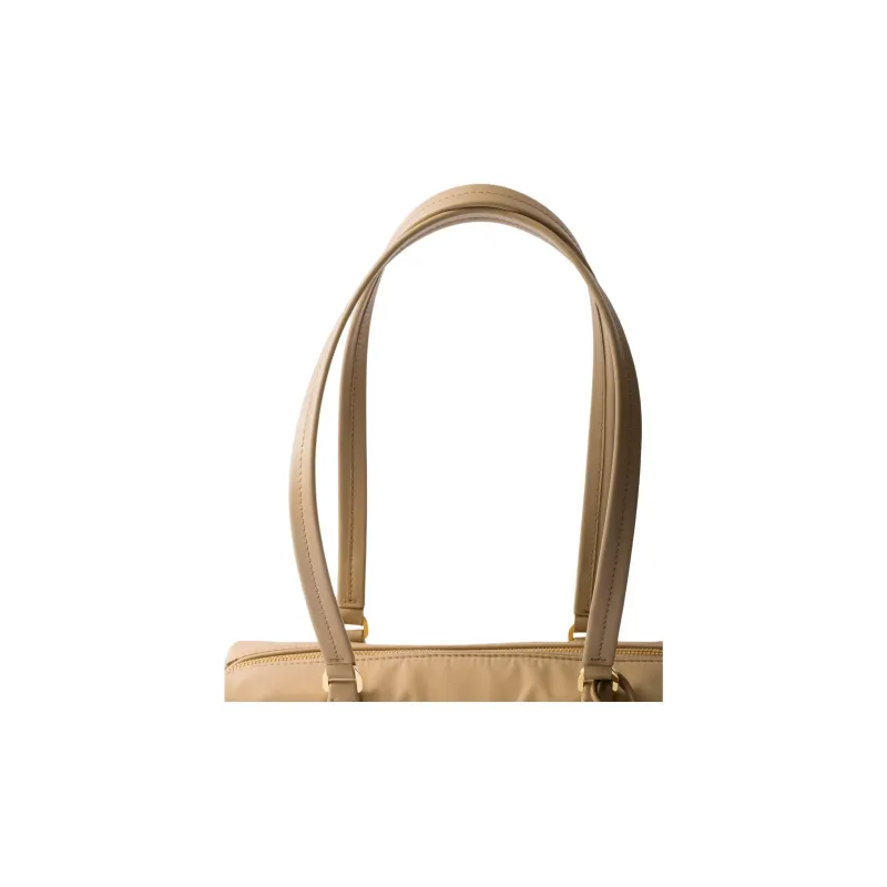 PRADA Recycled Nylon Handbag, Shoulder Bag Medium Size Women's Camel Brown-4