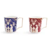 Midnight Blue+Gilded Red, Pair Cups