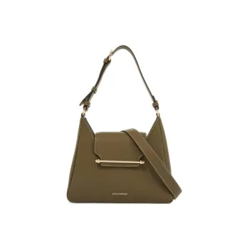 Strathberry Calfskin Hobo Bag Portable Crossbody Bag Shoulder Bag Women's Khaki
