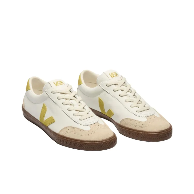 VEJA Low Top Skateboard Shoes Unisex White Yellow-3