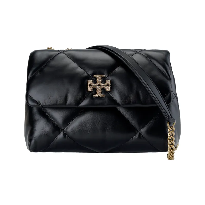 TORY BURCH Kira Nappa Leather Crossbody Bag, Shoulder Bag Trumpets Women's Black-0