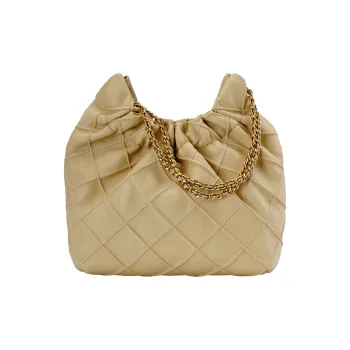 TORY BURCH Fleming Mini Hobo Bag Vanilla Soft Serve