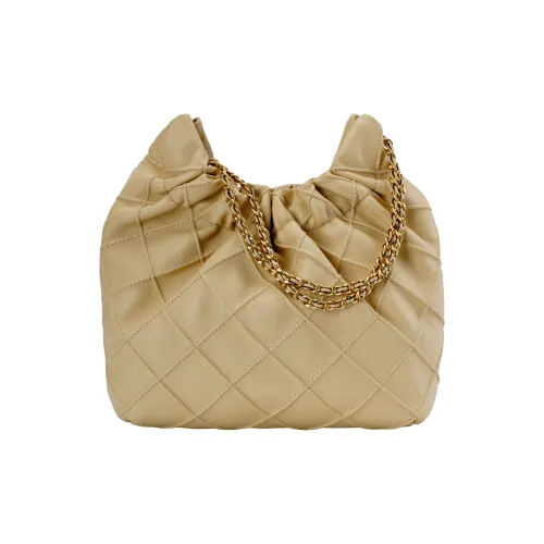 scalloped lace shoulder bag Neutrals