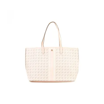 TORY BURCH Perry Coated Canvas Tote Bag Shopping Bag Shoulder Bag Handbag Large Size Women's Pink Multicolor