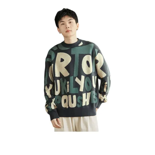 Tonlion Knitwear Men's Light Green Gray