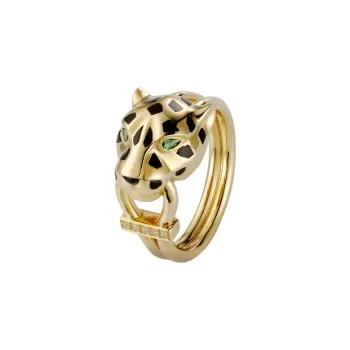 CARTIER 18K Gold, Diamond, Tsavorite Garnet Rings Unisex Gold
