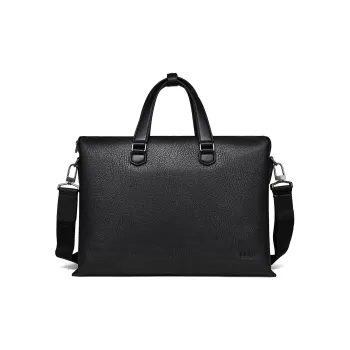 ELLE HOMME Cow Leather Official Briefcase Regular Men's Black