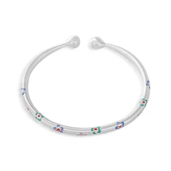YUOFFICIAL 999 Fine Silver Bangles Women's