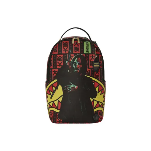 SPRAYGROUND Artificial Leather Backpack Men's Black & Red