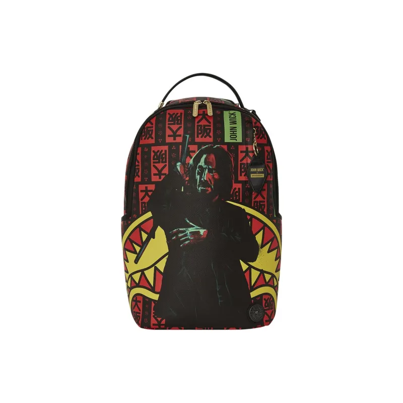 SPRAYGROUND Artificial Leather Backpack Men's Black & Red-0
