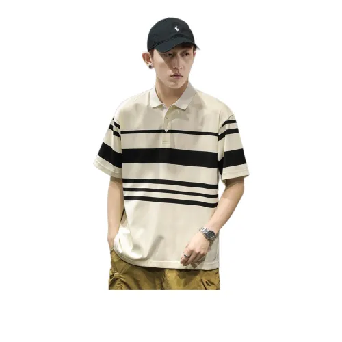 Tonlion Polo Shirt Men's Beige Yellow