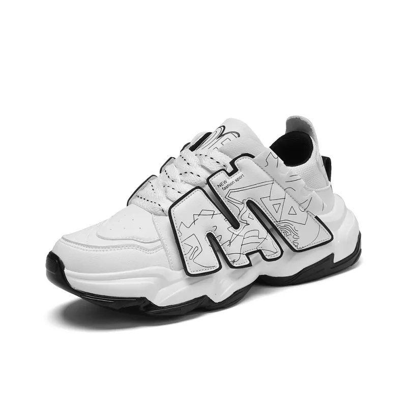 ZOIBBOE Cushioned Anti Slip Wear Resistant Lightweight Height Increasing Low Top Chunky Sneakers Unisex-13