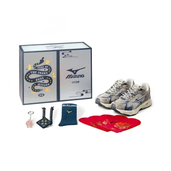 Mizuno Racer S Wear Resistant Low Top Running Shoes Unisex Gray Blue CNY Box Distressed
