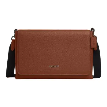 COACH Leather Messenger Bag, Shoulder Bag, Crossbody Bag Tubas Men's Saddle