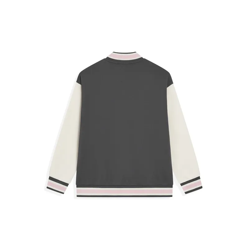 XTEP Baseball Jacket Women's Iron Gray/Mountain Moon White-1