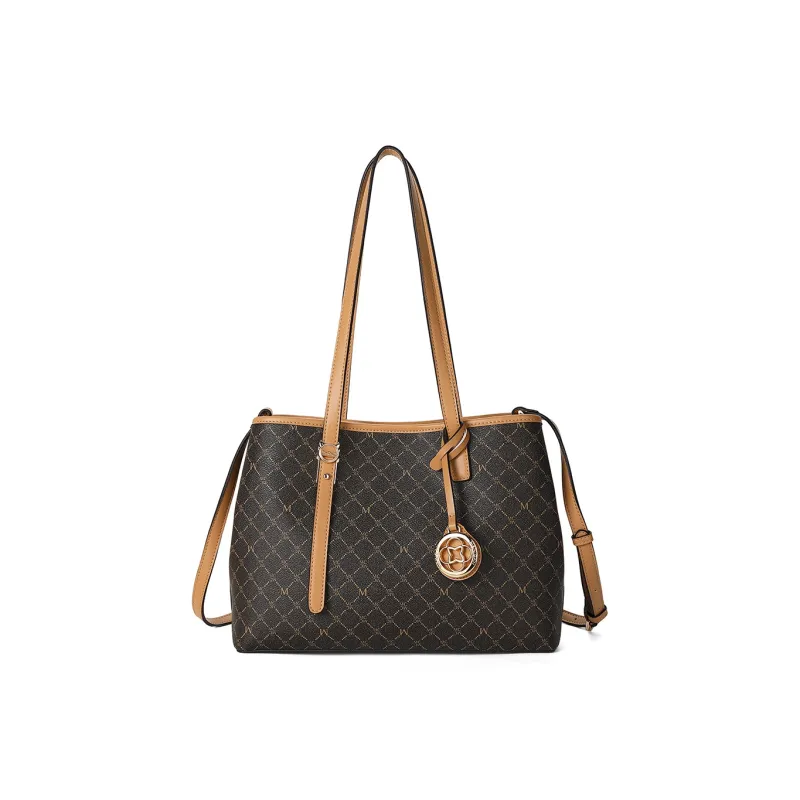MEXICAN PVC Tote Handbag, Shoulder Bag Regular Women's Coffee Brown/Dark Brown-0