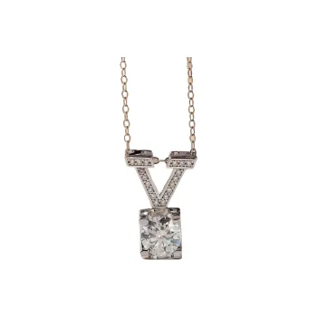 Stone On The Line S925 Sterling Silver Moissanite Necklaces Women's