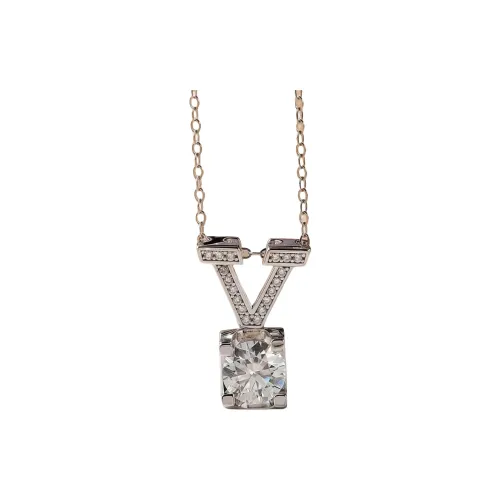 Stone On The Line S925 Sterling Silver Moissanite Necklaces Women's