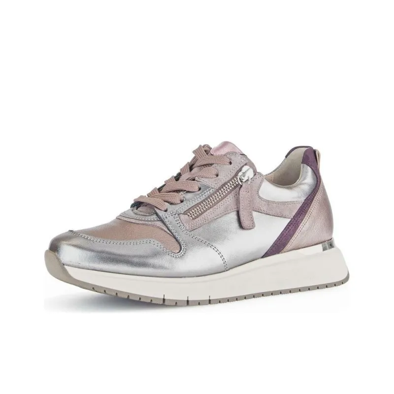Gabor Comfort Low-Top Casual Shoes Women's Silver Purple-2