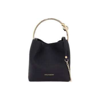 Strathberry Calfskin Shoulder Bag Crossbody Bag Handbag Women's Black